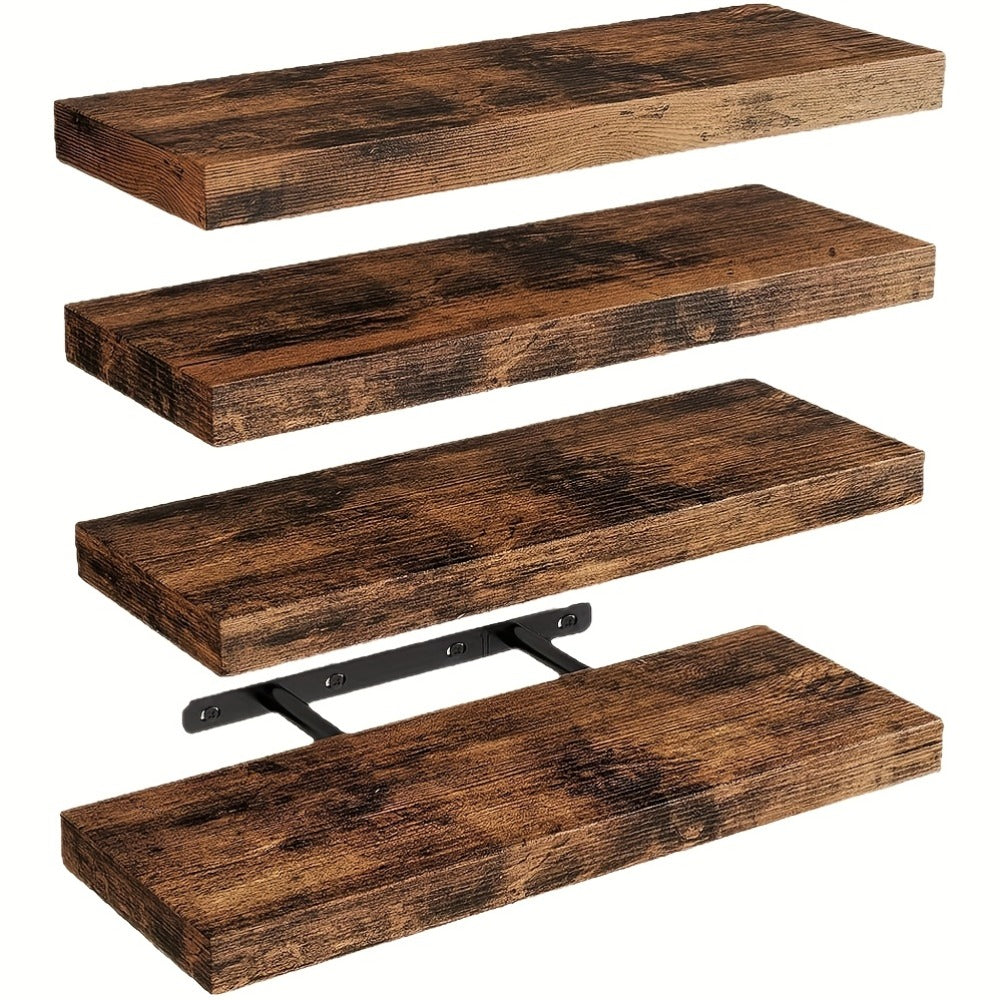 Floating Shelves for Wall 4pcs 15.8in – Wall Mounted Shelf with Invisible Bracket for Bathroom, Living Room, Bedroom, Kitchen