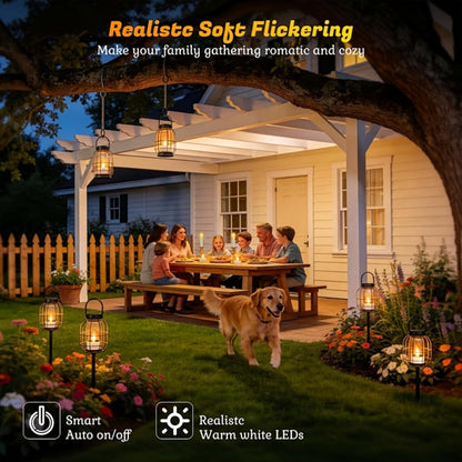 Solar Flameless Candles Outdoor LED Tealight with Dusk to Dawn Sensor Flickering Light for Entryways, Bedrooms and Living Spaces