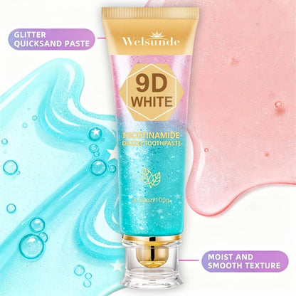 Niacinamide Toothpaste 9D Whitening Toothpaste for Stain Removal Fresh Breath Deep Cleansing Enamel Protection Minty Flavor Gentle on Gums