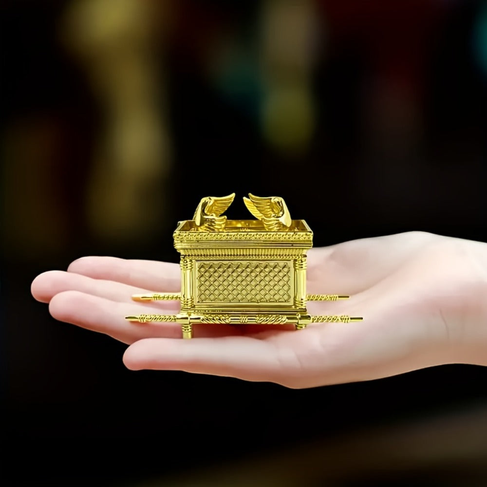 Ark of the Covenant Figurine – Golden Artisan Tabletop Statue, Spiritual Religious Decor for Home & Office, Hanukkah
