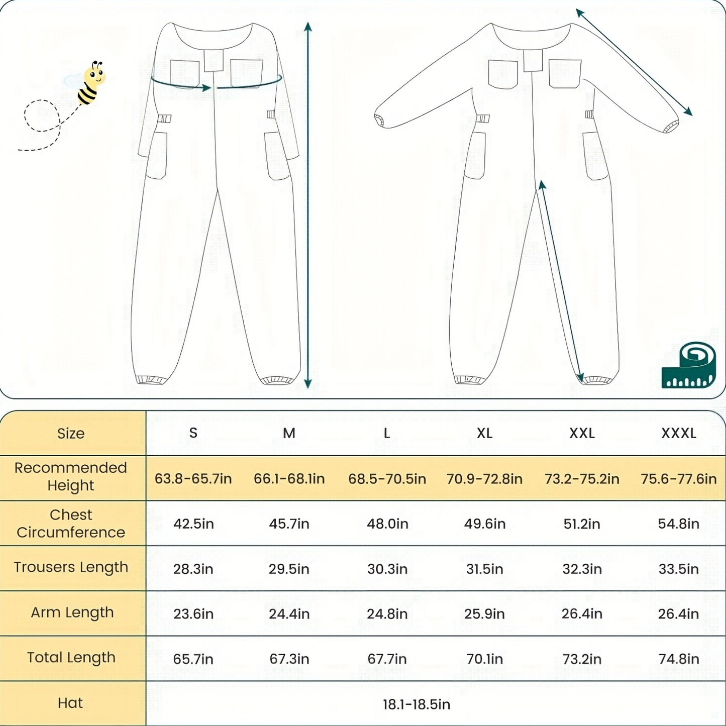 Beekeeping Suit Triple Layer Sting-Resistant Gloves 2 Veils S-3XL for Garden, Patio and Yard Use