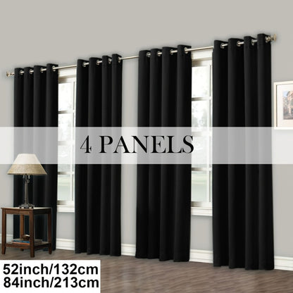 Grommet-Top Blackout Curtain Options in Nine Colors with Seven Width, Length or Panel-Count Labels