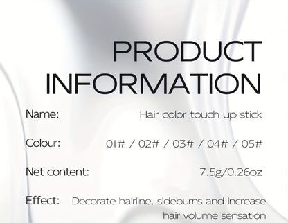 Root Touch-Up Hair Color Pen with Brush Applicator, Instant Gray & White Hair Coverage, Plant Squalane Nourishing Formula