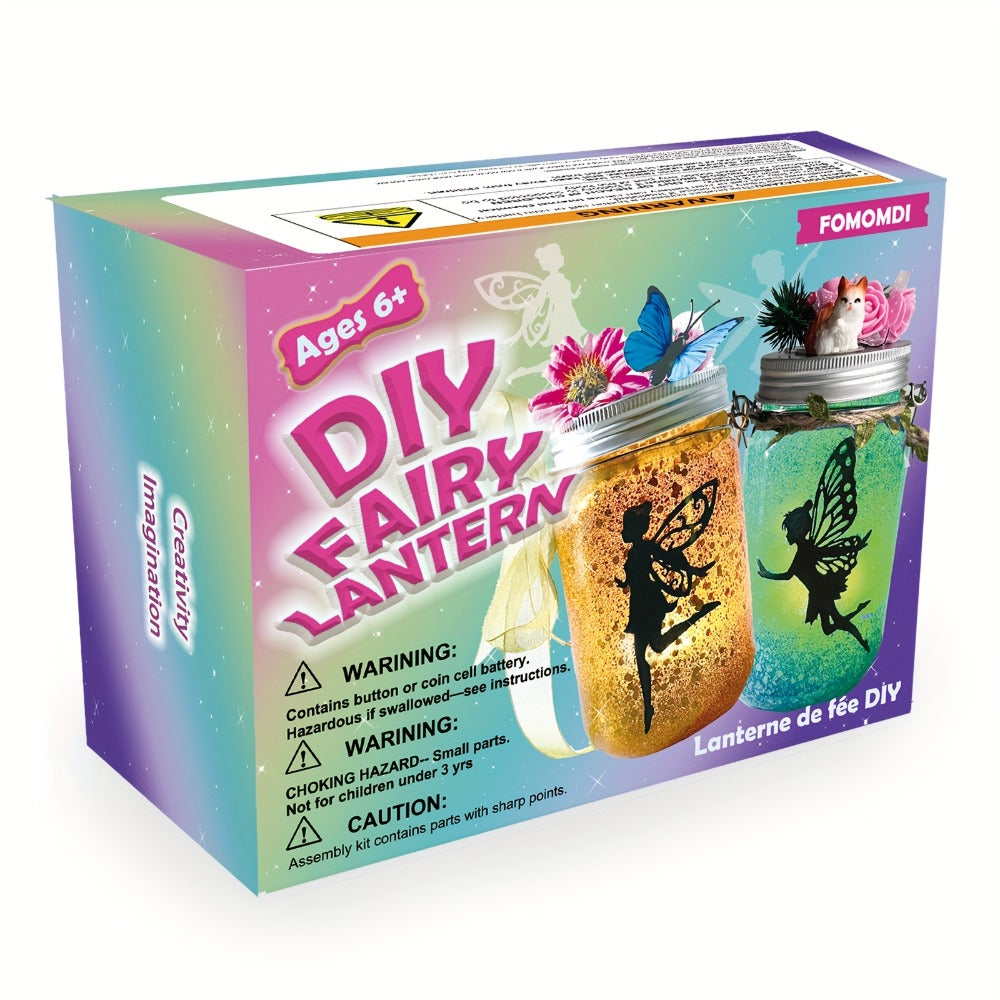 Fairy Mason Jar Lantern Craft Kit for Two Lights with Color-Changing LED Candles and Remote Control