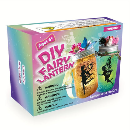 Fairy Mason Jar Lantern Craft Kit for Two Lights with Color-Changing LED Candles and Remote Control