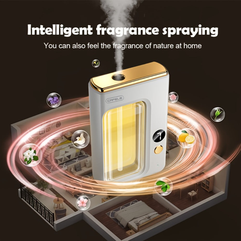 Desktop or Wall-Mount Essential Oil Diffuser with Transparent Chamber and One- or Three-Bottle Bundles