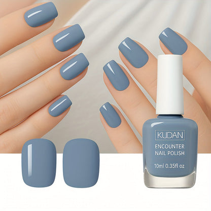 Gray-Blue Air-Dry Nail Polish Two-Bottle Set with Glossy Finish and 0.35 fl oz Bottles for Manicures