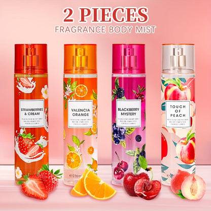 Two-Piece Fruit Scent Body Mist Set, 8 fl oz / 236ml Bottles in Nine Exact Matching Scent Options