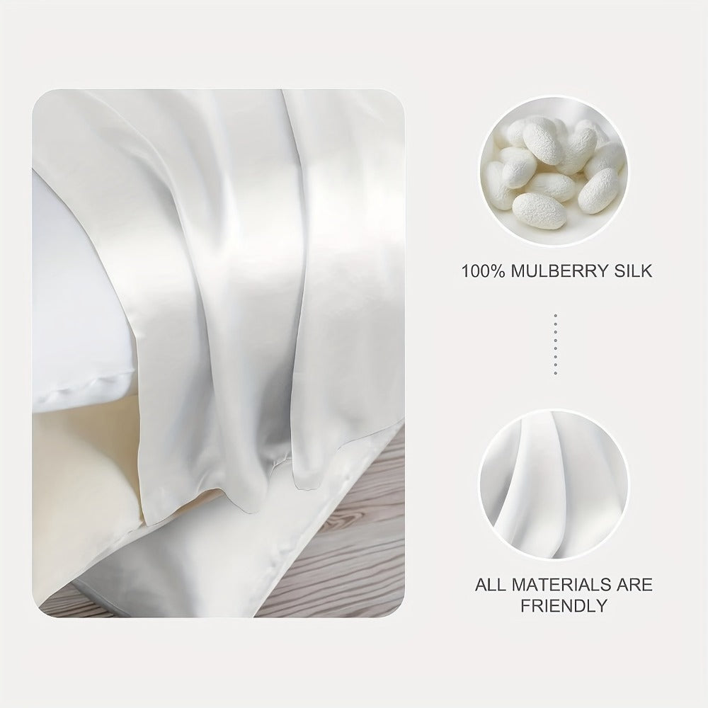 Silk Pillowcase 22 Momme – Satin Weave Mulberry Silk with Hidden Zipper for Hair & Skin Health, Standard Queen King – Multiple Colors