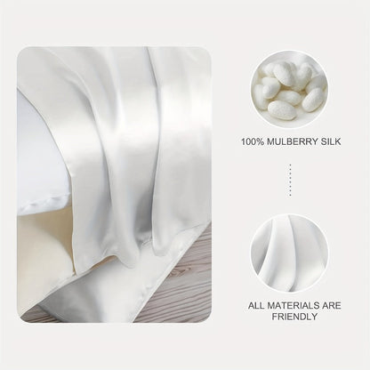 Silk Pillowcase 22 Momme – Satin Weave Mulberry Silk with Hidden Zipper for Hair & Skin Health, Standard Queen King – Multiple Colors