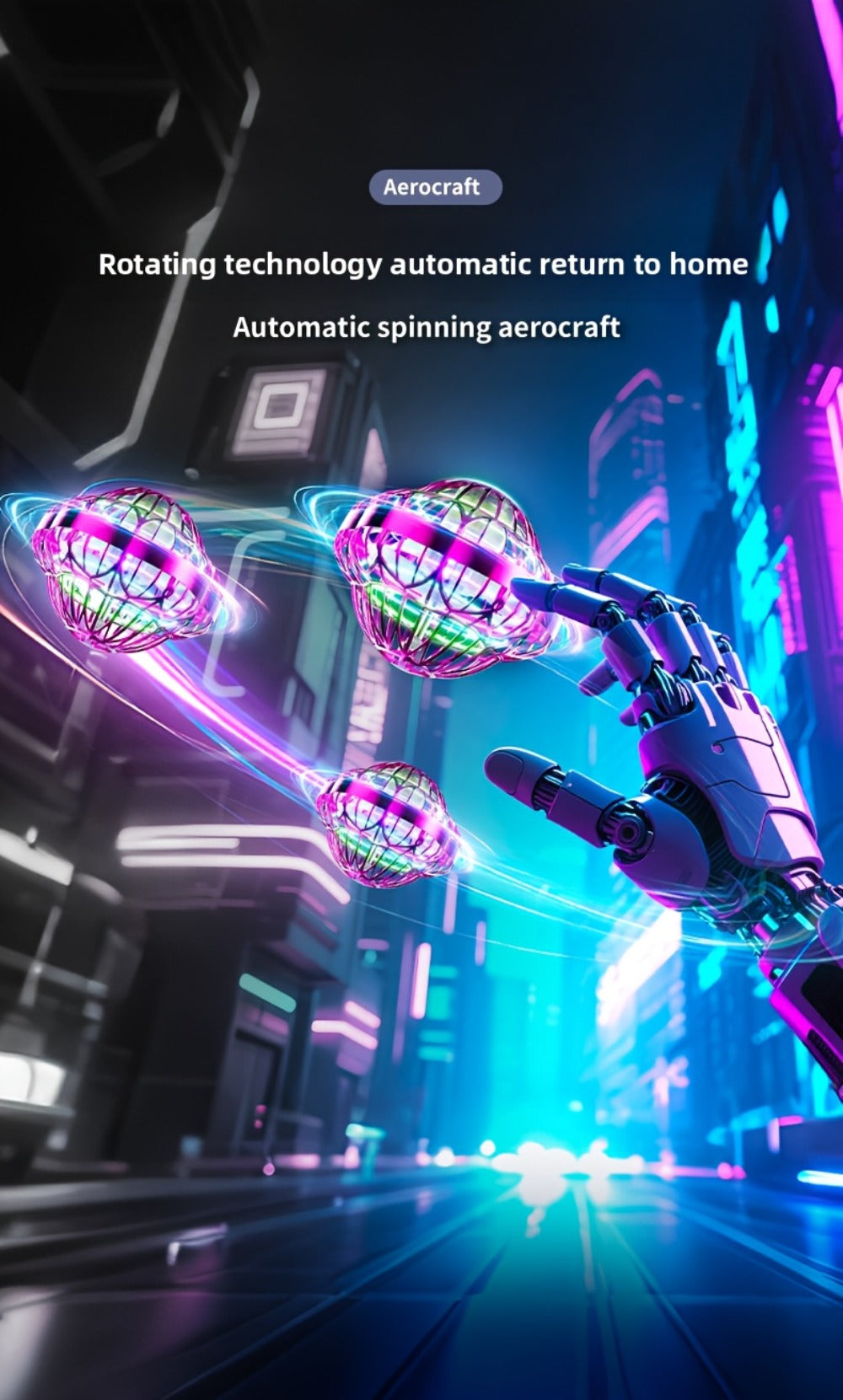 UFO Flying Ball Toy Smart Sensor Hovering Drone Hexagonal Spinning Saucer with the Listed Color, Size or Set Options for Everyday Use
