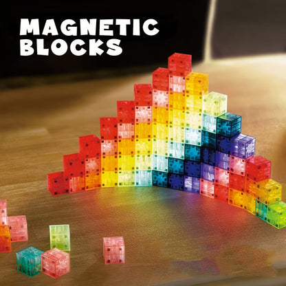 3D Magnetic Cubes 54PCS for Kids, True Three-Dimensional STEM Building with the Listed Color, Size or Set Options for Everyday Use