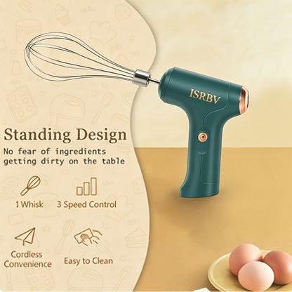 Cordless Electric Hand Mixer Mini USB Rechargeable Whisk Beater 1500RPM for Whipping Cream for Home Cooking, Dining and Outdoor Meals