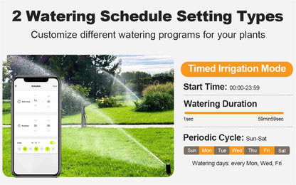 WiFi Hose Timer Dual Outlet Smart | App Control Garden Lawn Irrigation