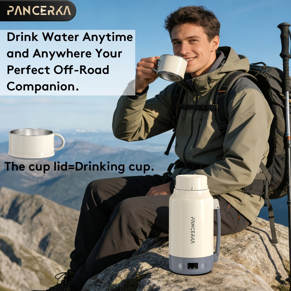 Electric Kettle by PANCERKA, 1L 400W Stainless Steel Interior with Seven Temperature Modes in Green or White