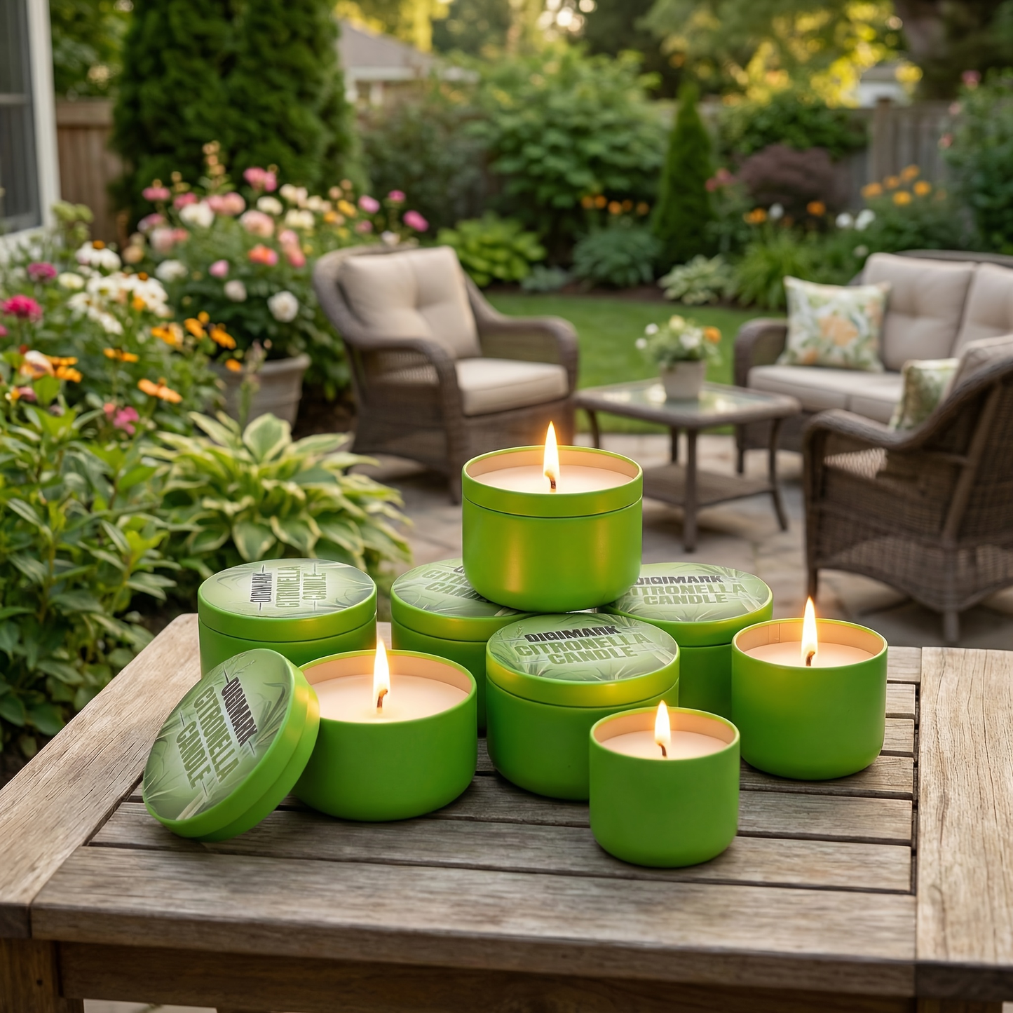 Citronella Candles Outdoor 6 Pack - 1.7 Oz Each, Burn Time, Infused with Citronella Essential Oil for Patio