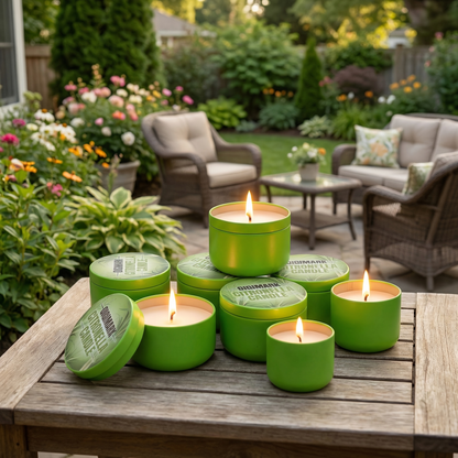 Citronella Candles Outdoor 6 Pack - 1.7 Oz Each, Burn Time, Infused with Citronella Essential Oil for Patio