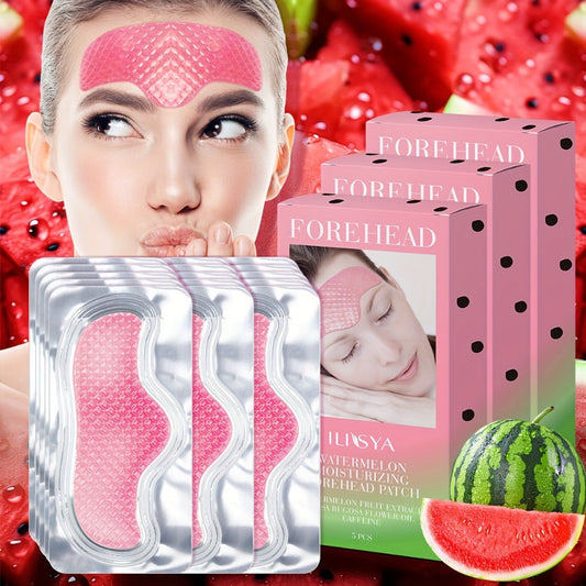 Watermelon Forehead Patches 15pcs Caffeine Collagen Niacinamide Ultra Hydrating Moisturizing Brightening De-Puffing Daily Facial Skin Care