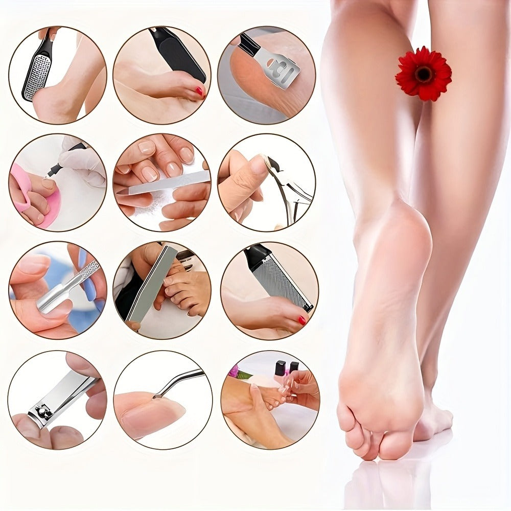 Electric Foot Callus Remover with 10pcs Pedicure Set, IPX7 Rechargeable Foot Grinder for Home and Salon Manicures