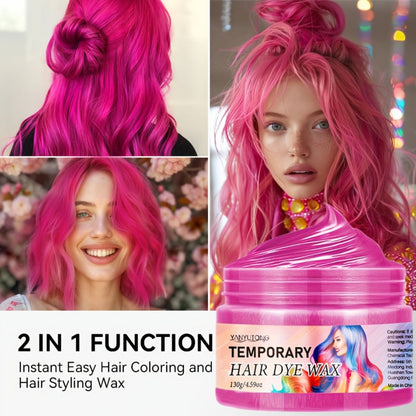 Temporary Hair Dye Wax 130g Instant Vivid Color Styling for Party Halloween Cosplay Festival, No Bleach No Damage