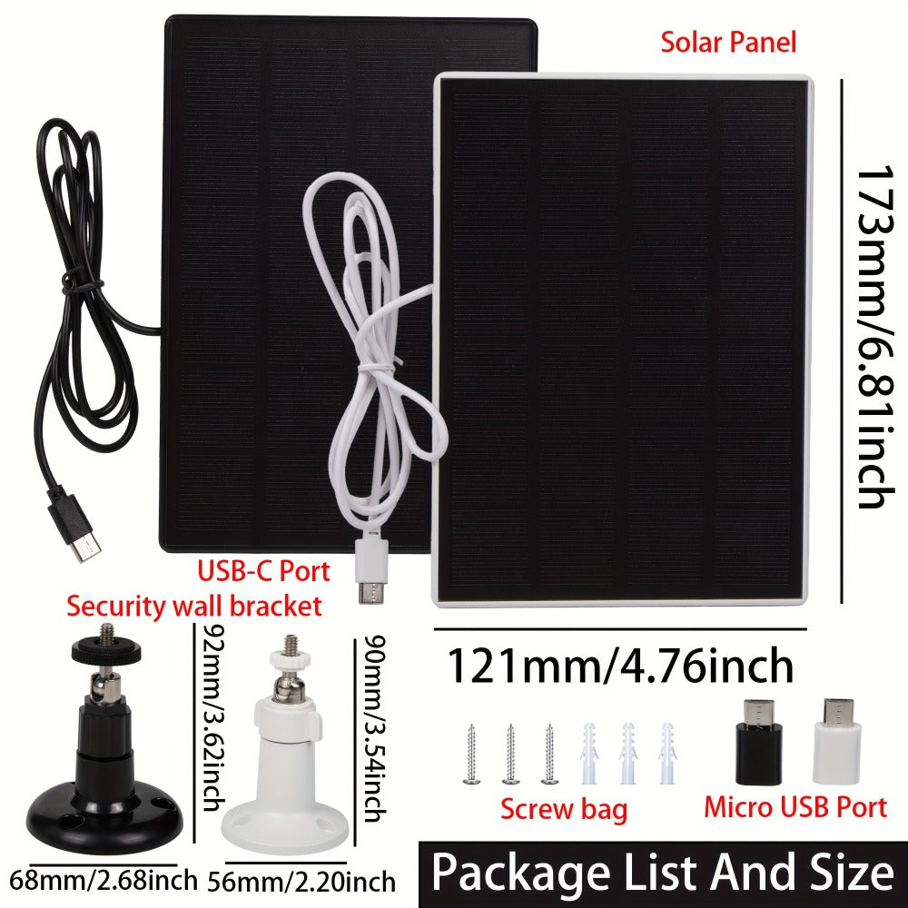 3-Pack Portable Solar Panel Kit 5V 3W with 360° Adjustable Mount, USB & Type-C Output for an Everyday Personal Care Routine