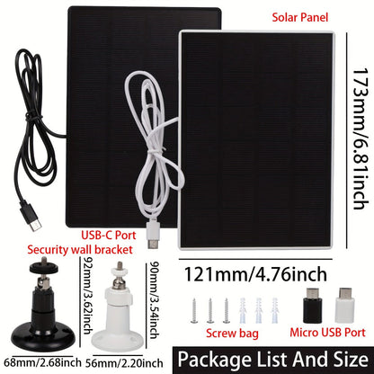 3-Pack Portable Solar Panel Kit 5V 3W with 360° Adjustable Mount, USB & Type-C Output for an Everyday Personal Care Routine