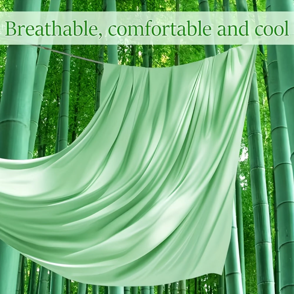 Bed Sheet Set 4-Piece Bamboo-Derived Cooling Fabric with Deep-Pocket Fitted Sheet and Four Bed Sizes