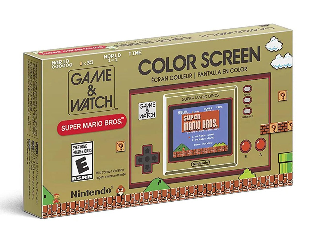 Game & Watch Super Mario Bros. Limited Edition Golden Handheld with Super Mario Bros., The Lost Levels & Ball