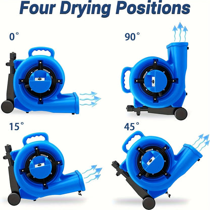 Air Mover Floor Dryer 5000CFM 1HP, Carpet Dryer & Portable Blower Fan, 3-Speed Quiet Floor Drying for Home & Commercial Use