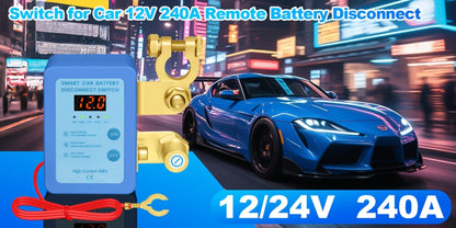 Car Battery Auto Power Off Switch with LED Voltage Display – 12V/24V Anti-Drain Protection, Low Voltage Alarm