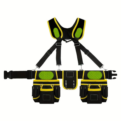 Tool Belt Multi-Pocket Tool Pouch Bag Adjustable Waist Tool Organizer for Electricians for Entryways, Bedrooms and Living Spaces
