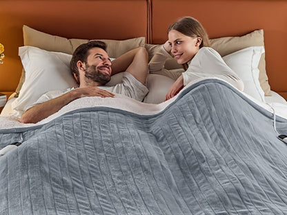 Electric Heated Blanket Dual Zone Independent Temperature Control A/B Zones for Entryways, Bedrooms and Living Spaces