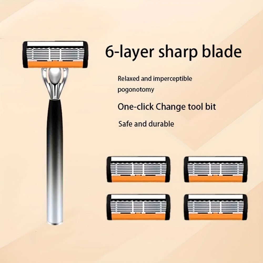 Safety Razor Set for Men 2 Anti-Slip Handles & 24 Ultra-Sharp Replaceable Stainless Steel Blades – Smooth Painless Close Shave