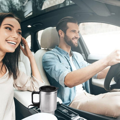 12V Car Electric Kettle 450ml Stainless Steel Travel Heating Cup Auto Shut-Off Portable Car for Entryways, Bedrooms and Living Spaces