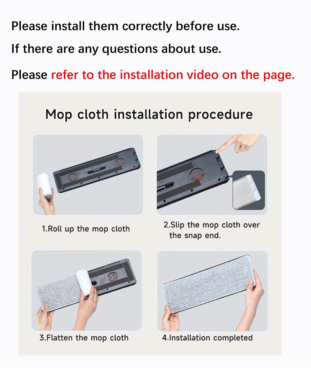 Flat Mop and Bucket System with Washable Reusable Microfiber Pads Dual Bucket Wringer Wet Dry Floor Mop for Hardwood Tile Marble Wall