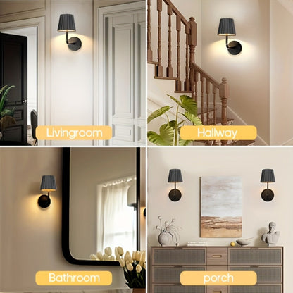 LED Wall Sconce Touch Dimmable Remote Control USB Powered Battery Backup 3 Color Temperatures for Entryways, Bedrooms and Living Spaces