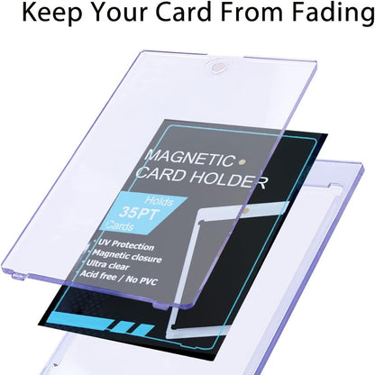 Magnetic Card Holders 35pt One-Touch Hard Case for Trading Cards – Sports Baseball Pokemon TCG Card Protector Sleeves Bulk Pack 5 30 60pcs
