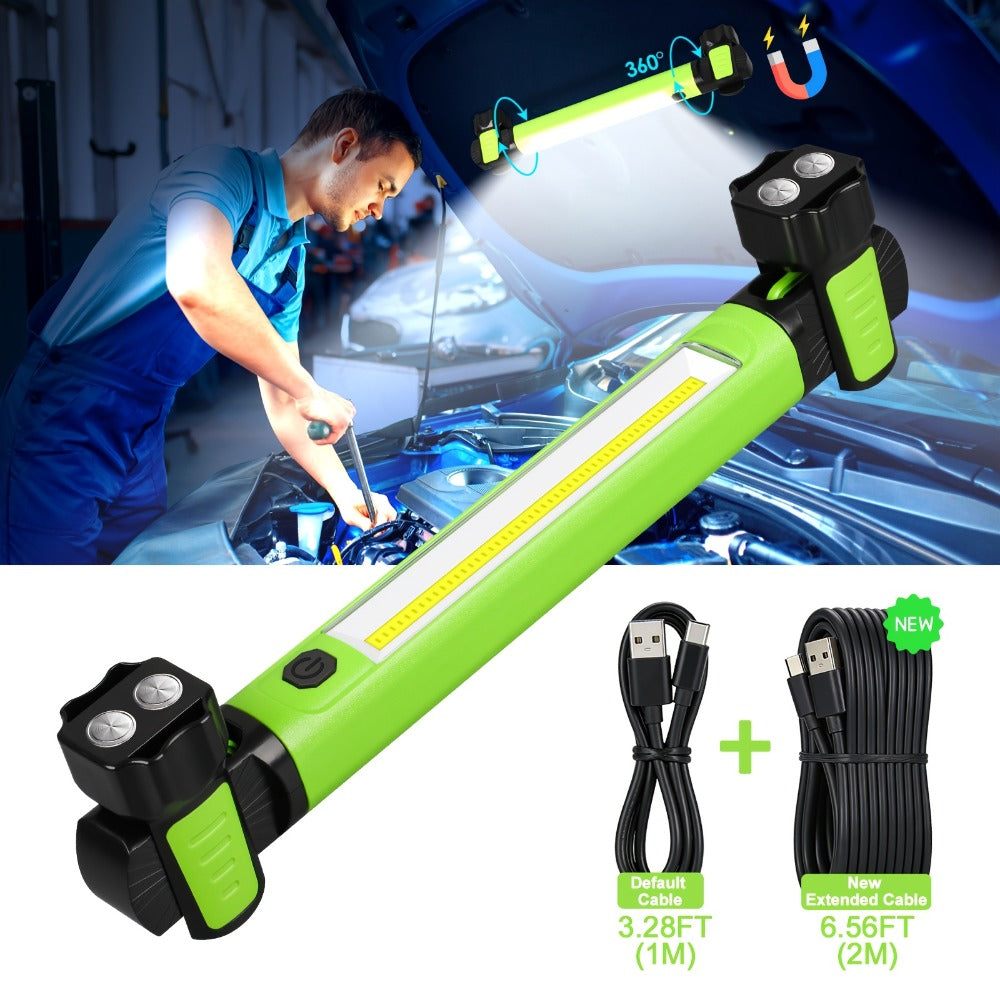 LED Work Light 2500LM Rechargeable Magnetic Underhood Inspection Light with 5200mAh Battery & Hooks