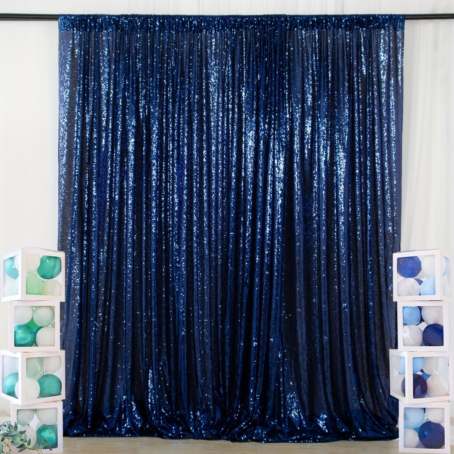 Sequin Backdrop Curtain for Party Wedding – 4x8ft Shimmering Glitter Curtain for Birthday Photo Booth Stage Decoration, Easy Hang