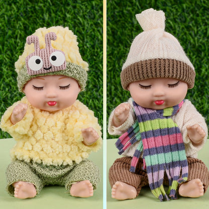 Mini Plush Dolls Set 8 Pack 4 Inch, Stuffed Toy Figures with Colorful Plush Outfits & Hats