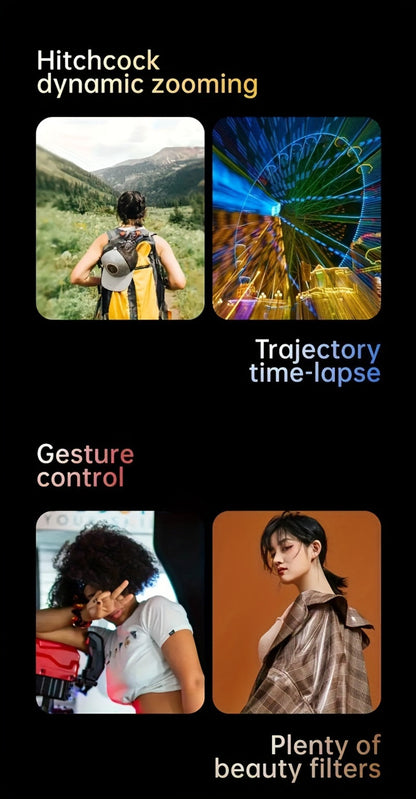 AOCHUAN Foldable 3-Axis Gimbal Stabilizer with Extendable Pole & Panoramic Gesture Control, AI Face Tracking Phone Gimbal