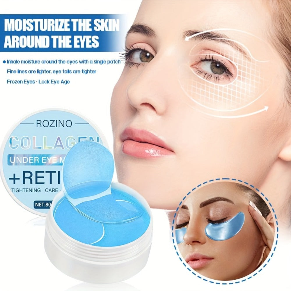 Retinol Collagen Eye Mask 60pcs 80g – Firming Under Eye Patches for Dark Circles, Puffiness, Sagging & Fine Lines