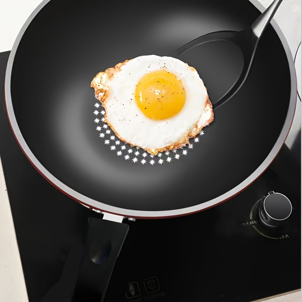 German Diamond Non-Stick Stir Fry Pan - Rice Stone Coating Smokeless Flat Bottom Wok for Induction Cooker Gas Stove