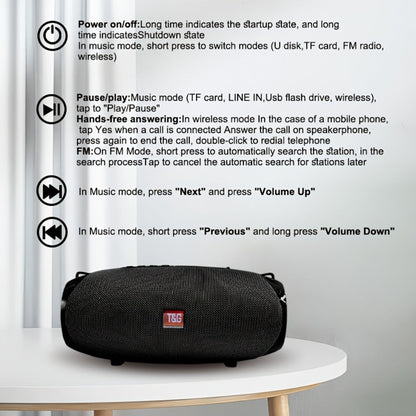 Portable Bluetooth Speaker TG534 with Dual Drivers, TWS, FM Radio, TF, USB and Built-In Microphone