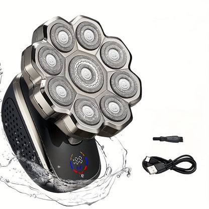 Electric Shaver 7D or 9D Rotary Head with Titanium Blades, LED Display, USB-C Charging and Set Options