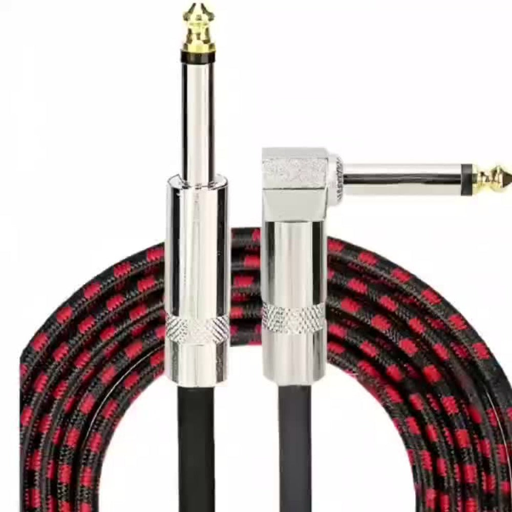 Guitar Bass Amplifier Cable with RCA Connectors, 10ft & 20ft, Tinned Copper Core, Durable Flexible Round Design