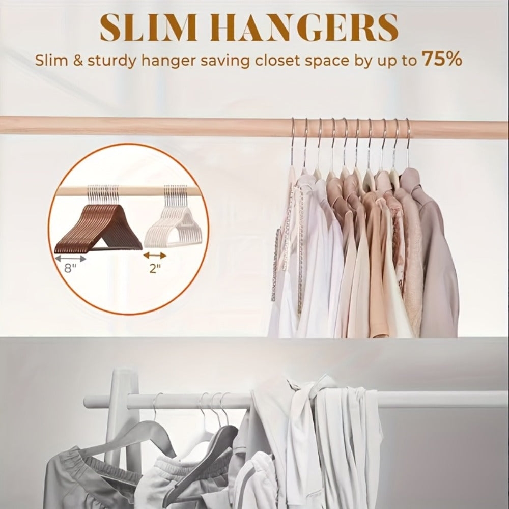 Velvet Hangers Non-Slip Slim Space Saving Clothes Hangers, Premium Flocked Suit Hangers for Closet Organization