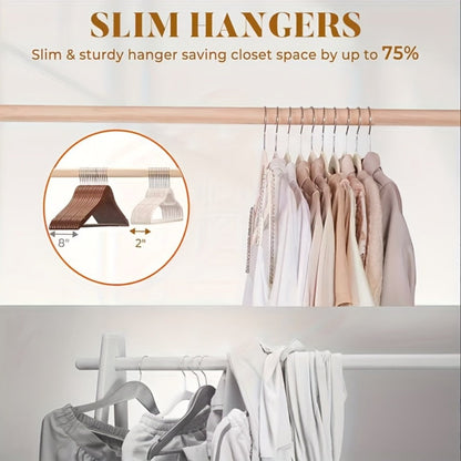 Velvet Hangers Non-Slip Slim Space Saving Clothes Hangers, Premium Flocked Suit Hangers for Closet Organization