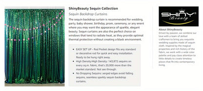 Sequin Backdrop Curtain for Party Wedding – 4x8ft Shimmering Glitter Curtain for Birthday Photo Booth Stage Decoration, Easy Hang