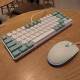 Green And White+Mouse